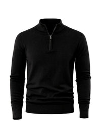 Anton | Ribbed Quarter-Zip Sweater with Stand Collar for Men