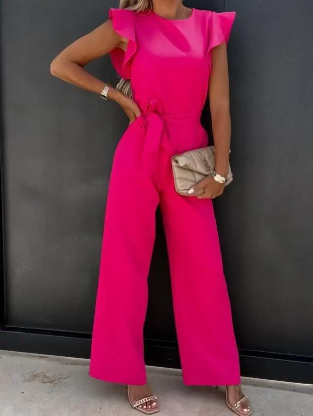 Adriana Butterfly Sleeve Wide Leg Jumpsuit for Women