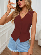 Jette | Cardigan Sleeveless Button-Front Vest for Women