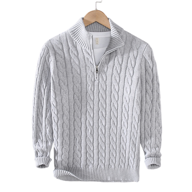 Alexander | Quarter-Zip Ribbed Knit Sweater for Men
