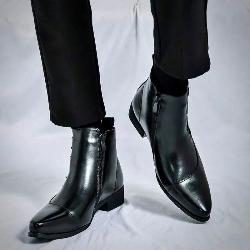 Sigurd | Brogue Winter Boot with Block Heel for Men