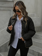 Christiane | Quilted Diamond-Stitch Puffer Jacket with Collar