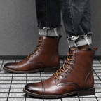 Jelte | Lace-Up Cap-Toe Leather Boots for Men