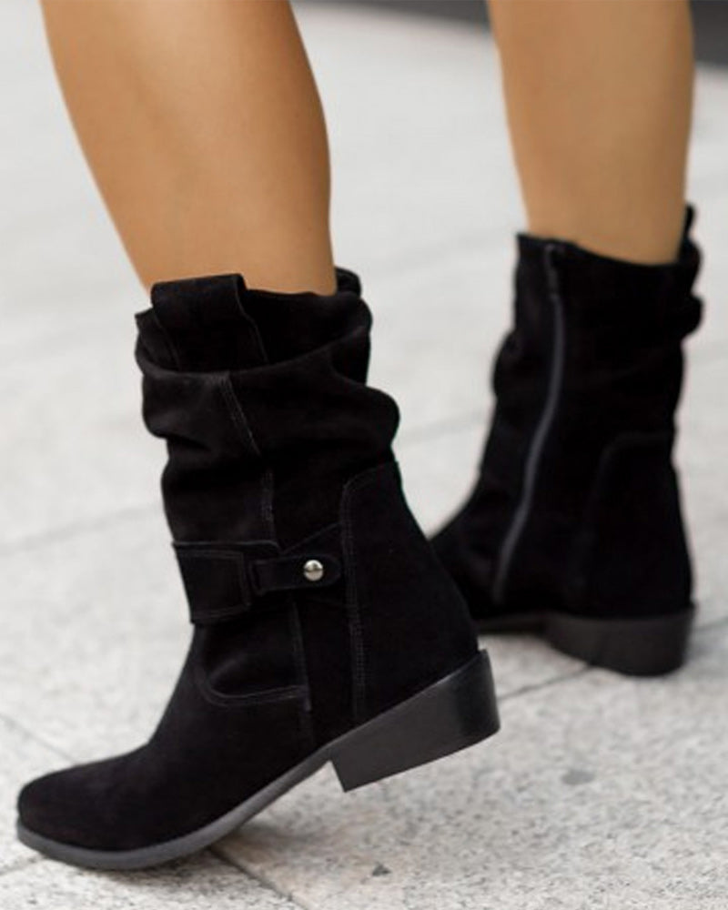 Solveig | Side-Zip Ankle Boots with Low Heel for Women