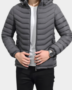 Garrett | Quilted Puffer Jacket with Detachable Hood for Men