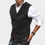 Damon | Tailored Fitted Vest with Button Front for Men