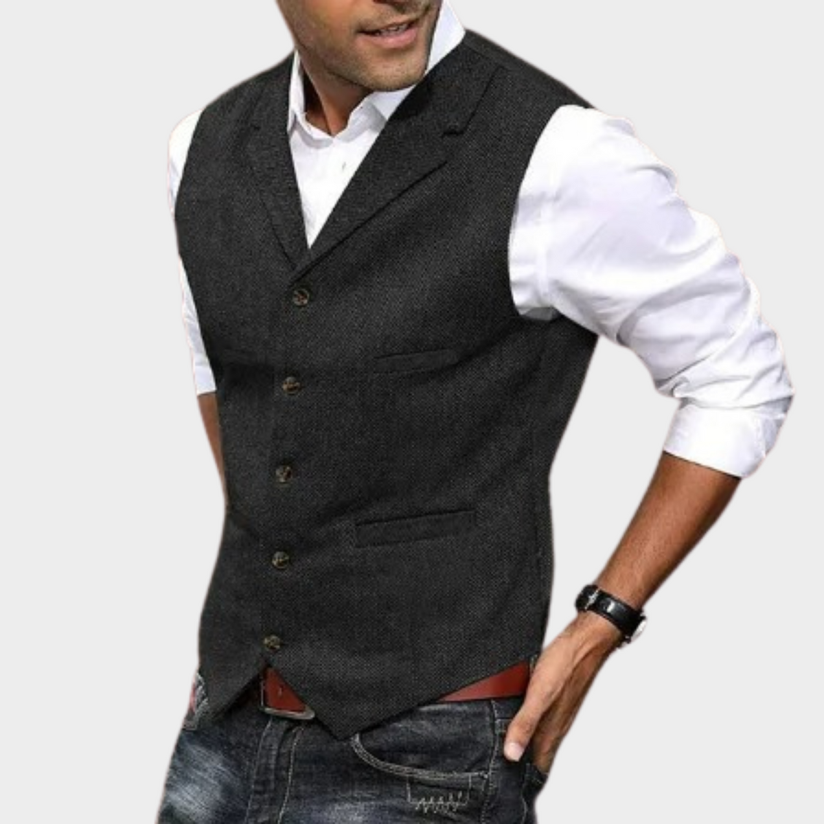 Damon | Tailored Fitted Vest with Button Front for Men