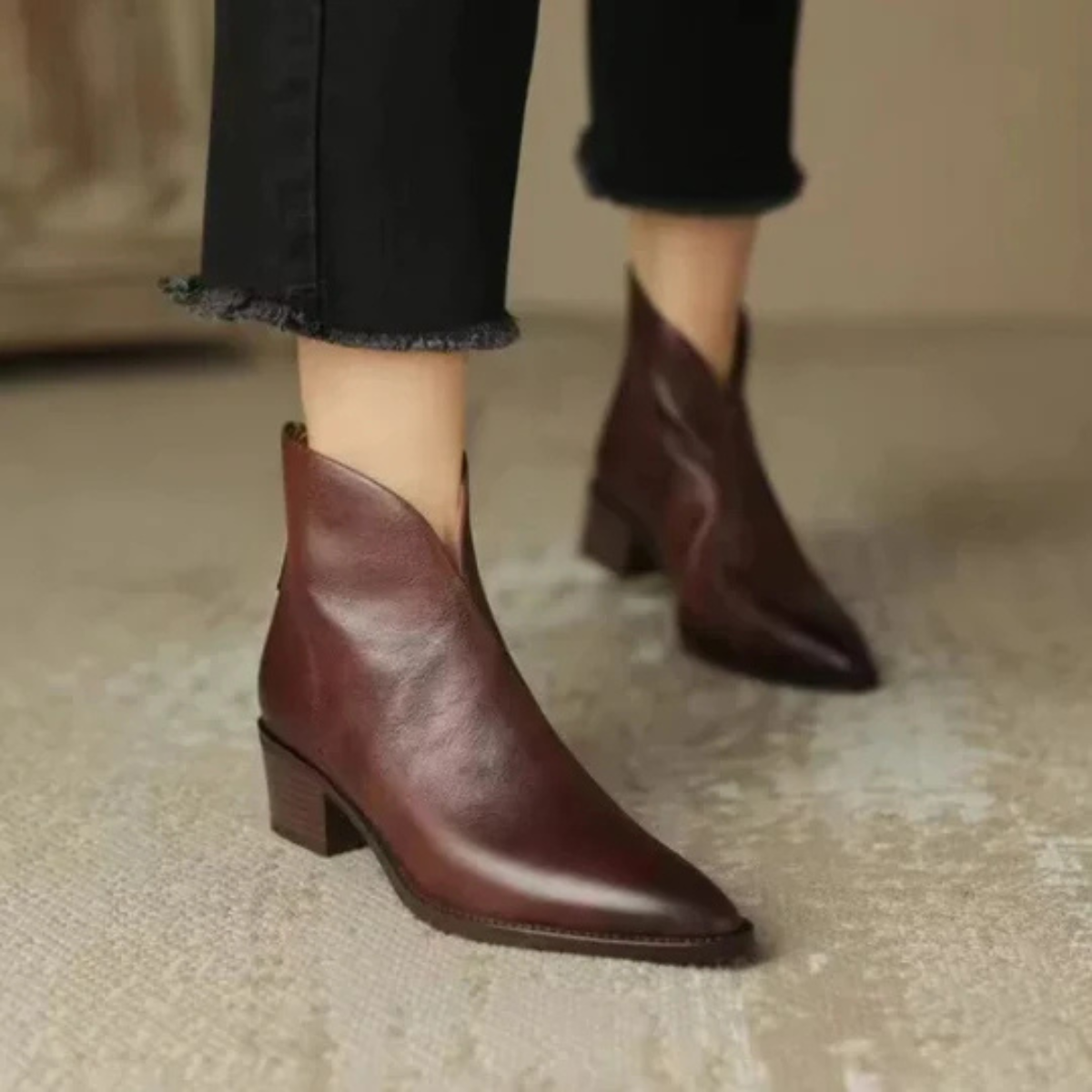 Harper | Sculpted Low-Heel Ankle Boots for Women