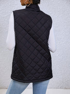 Sigrid Quilted Zip-Up Vest with Stand Collar for Women