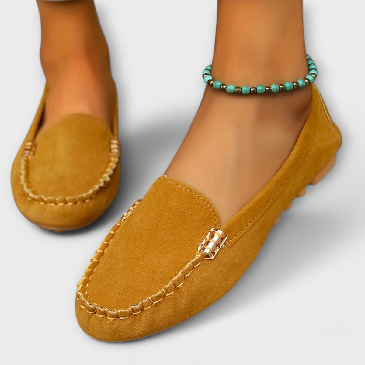 Oona | Metal-Trim Moccasin Slip-On Loafers for Women
