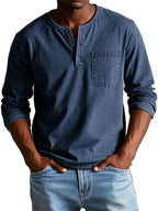 Florian | Men's Long Sleeve Henley Shirt with Button Placket