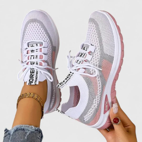 Nadelora | Lace-Up Knit Sneakers with Cushioned Sole for Women