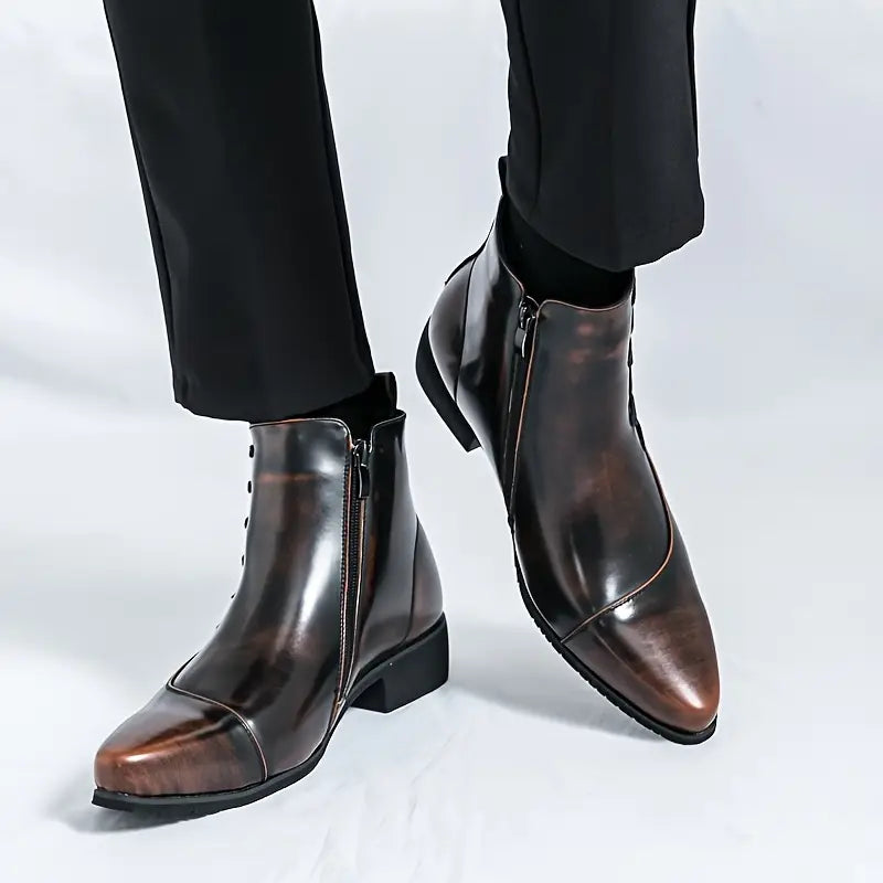 Sigurd | Brogue Winter Boot with Block Heel for Men
