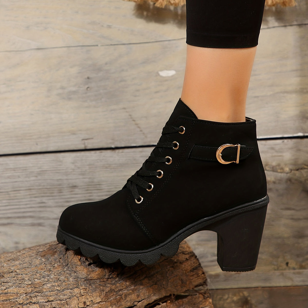 Fleur | Pointed-Toe Block Heel Ankle Boots for Women
