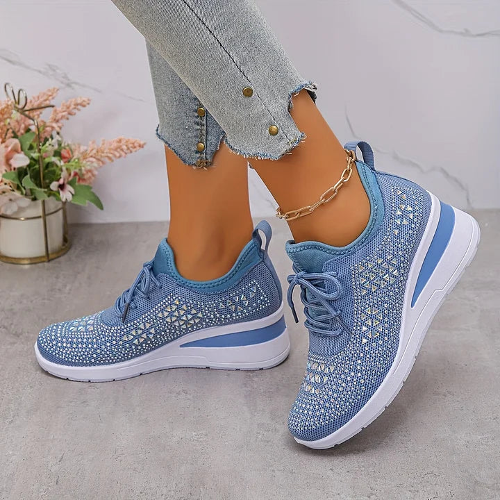 Nadalynn | Rhinestone Mesh Slip-On Sneakers for Women