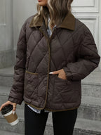 Christiane | Quilted Diamond-Stitch Puffer Jacket with Collar