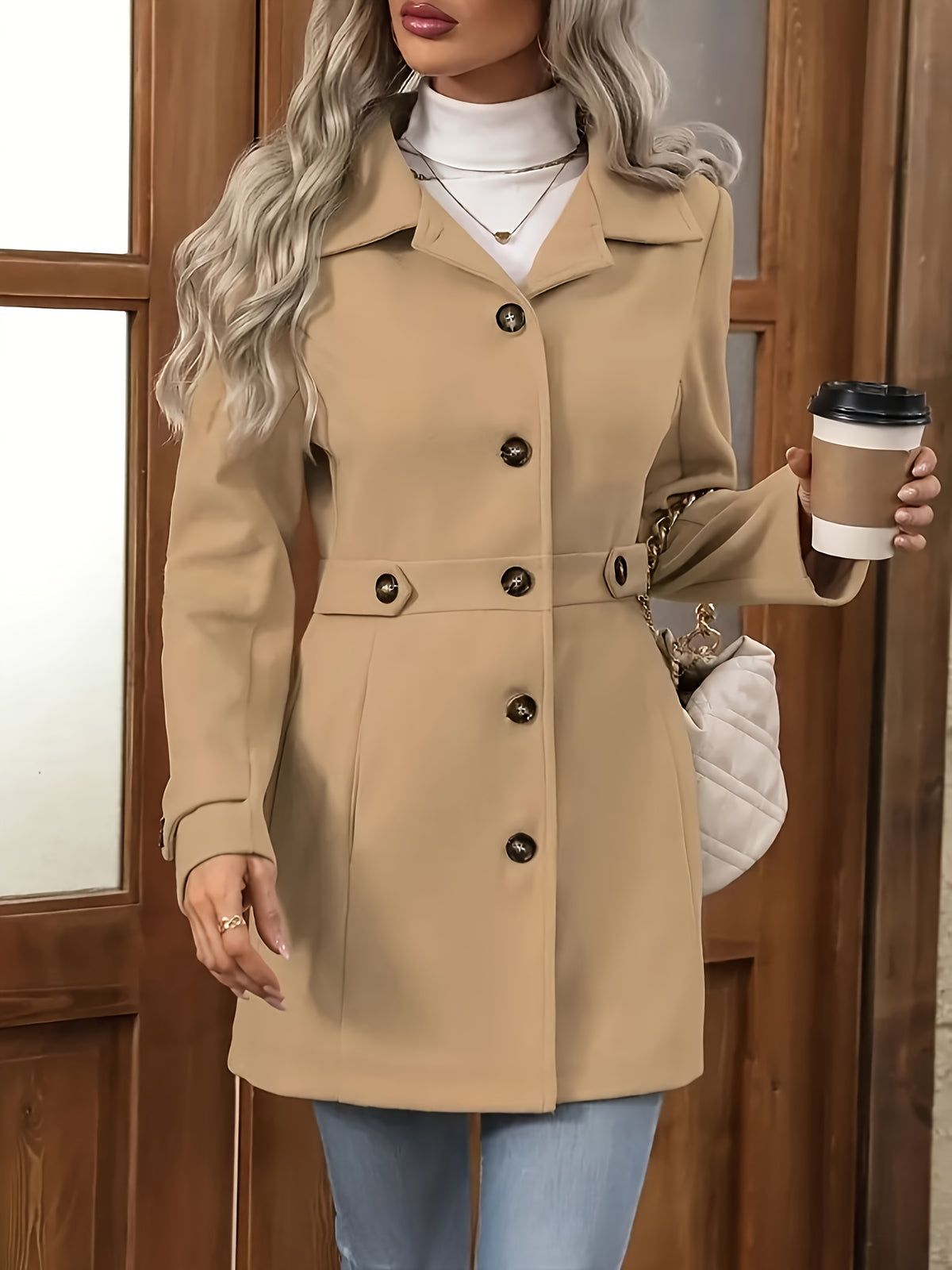Madelief | Belted Notch-Lapel Tailored Coat for Women