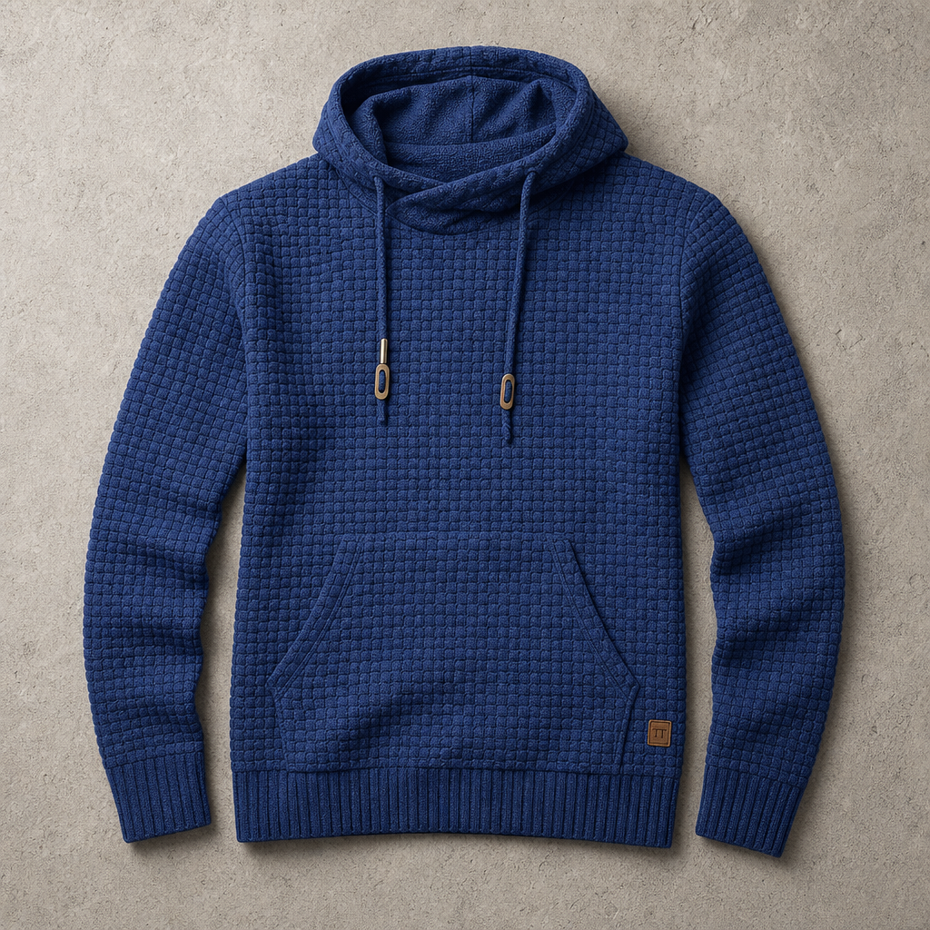Theophile | Waffle-Knit Cowl-Neck Hoodie for Men