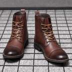Jelte | Lace-Up Cap-Toe Leather Boots for Men