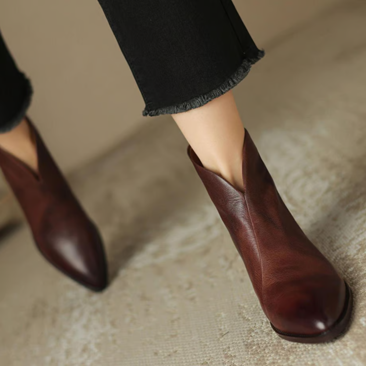 Harper | Sculpted Low-Heel Ankle Boots for Women