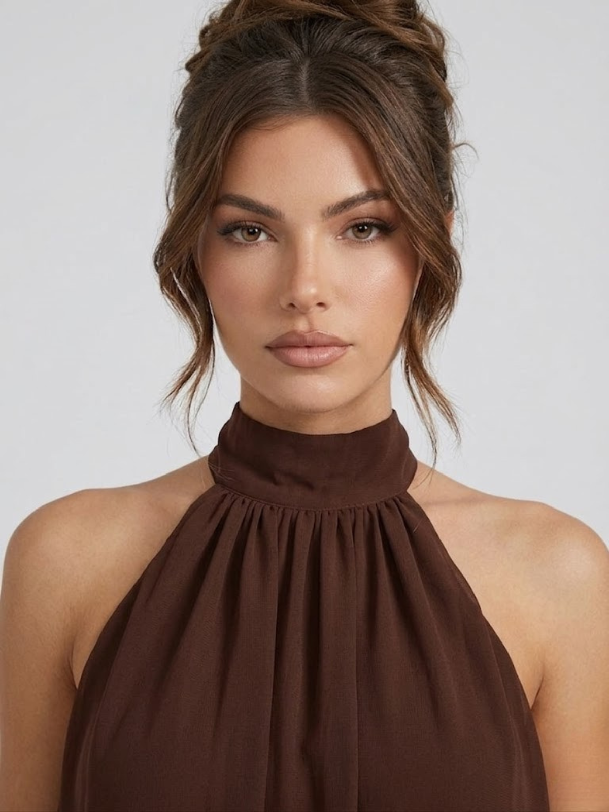 Kelda | Tiered Ruffle Halter Neck Mini Dress for Women