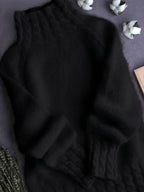 Odalys | Ribbed Turtleneck Cable Knit Sweater for Women