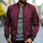 Arnold | Ribbed Collar Bomber Jacket for Men