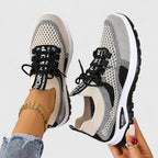 Nadelora | Lace-Up Knit Sneakers with Cushioned Sole for Women