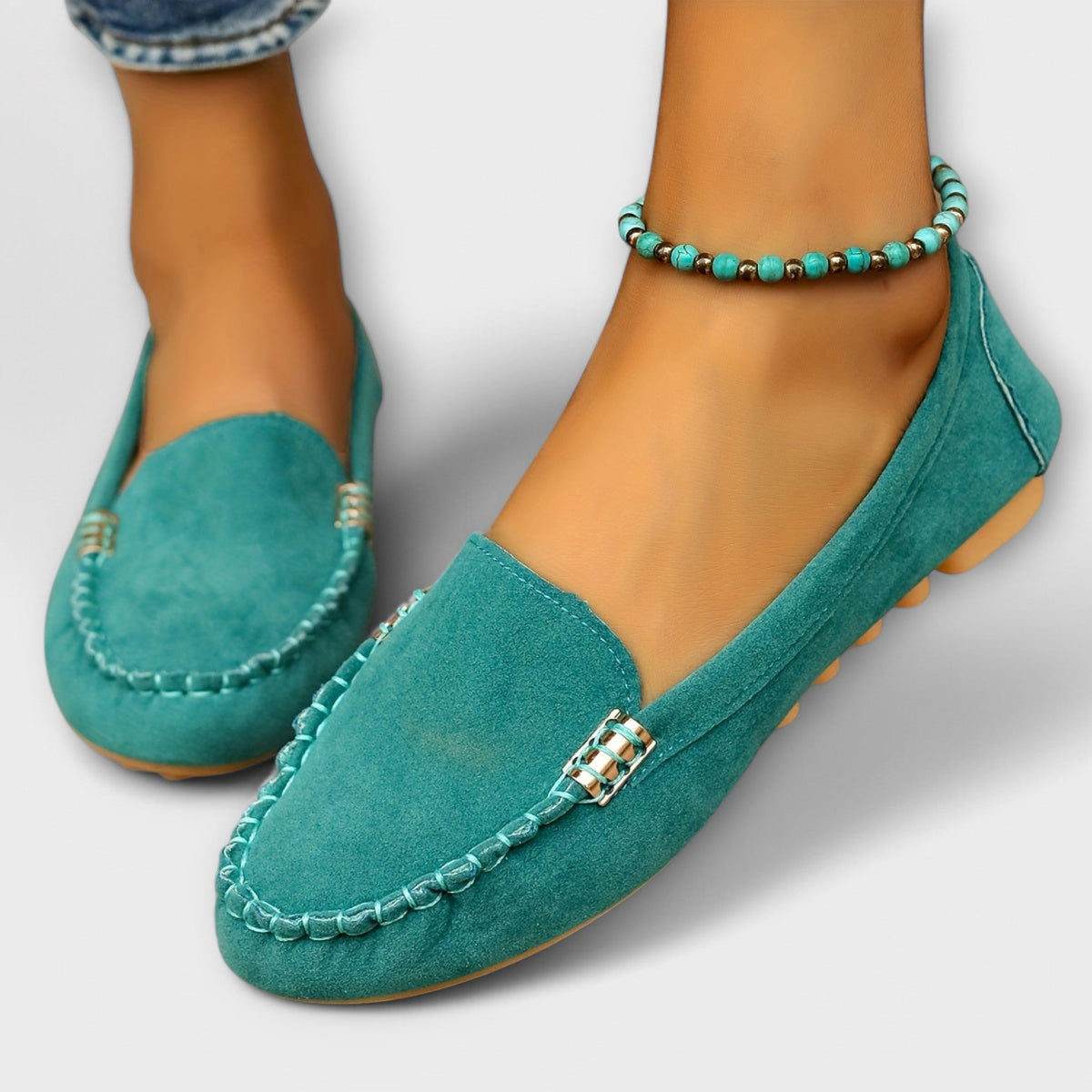 Oona | Metal-Trim Moccasin Slip-On Loafers for Women