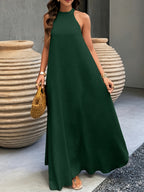 Noor | Textured Halter Neck Maxi Dress for Women