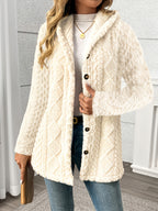 Anita Cable-Knit Teddy Hooded Coat for Women