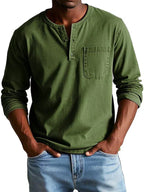 Florian | Men's Long Sleeve Henley Shirt with Button Placket