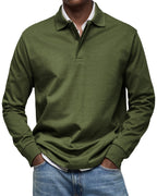 Finn | Long Sleeve Button-Front Collared Polo for Men