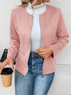 Nadalia | Collarless Zip-Up Fitted Jacket for Women