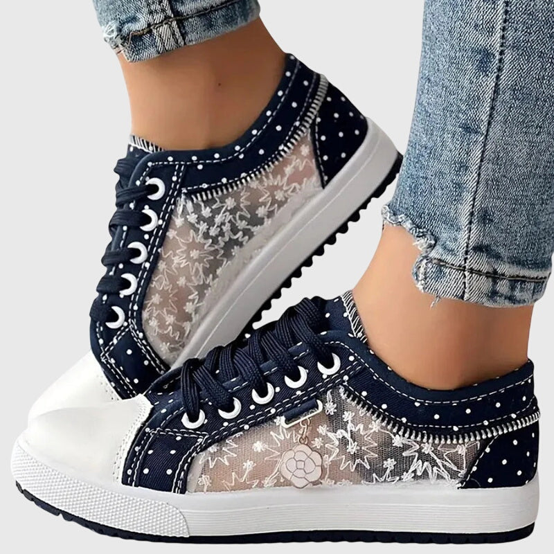 Louise | Wide-Fit Lace-Up Sneakers with Arch Support for Women