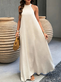 Noor | Textured Halter Neck Maxi Dress for Women