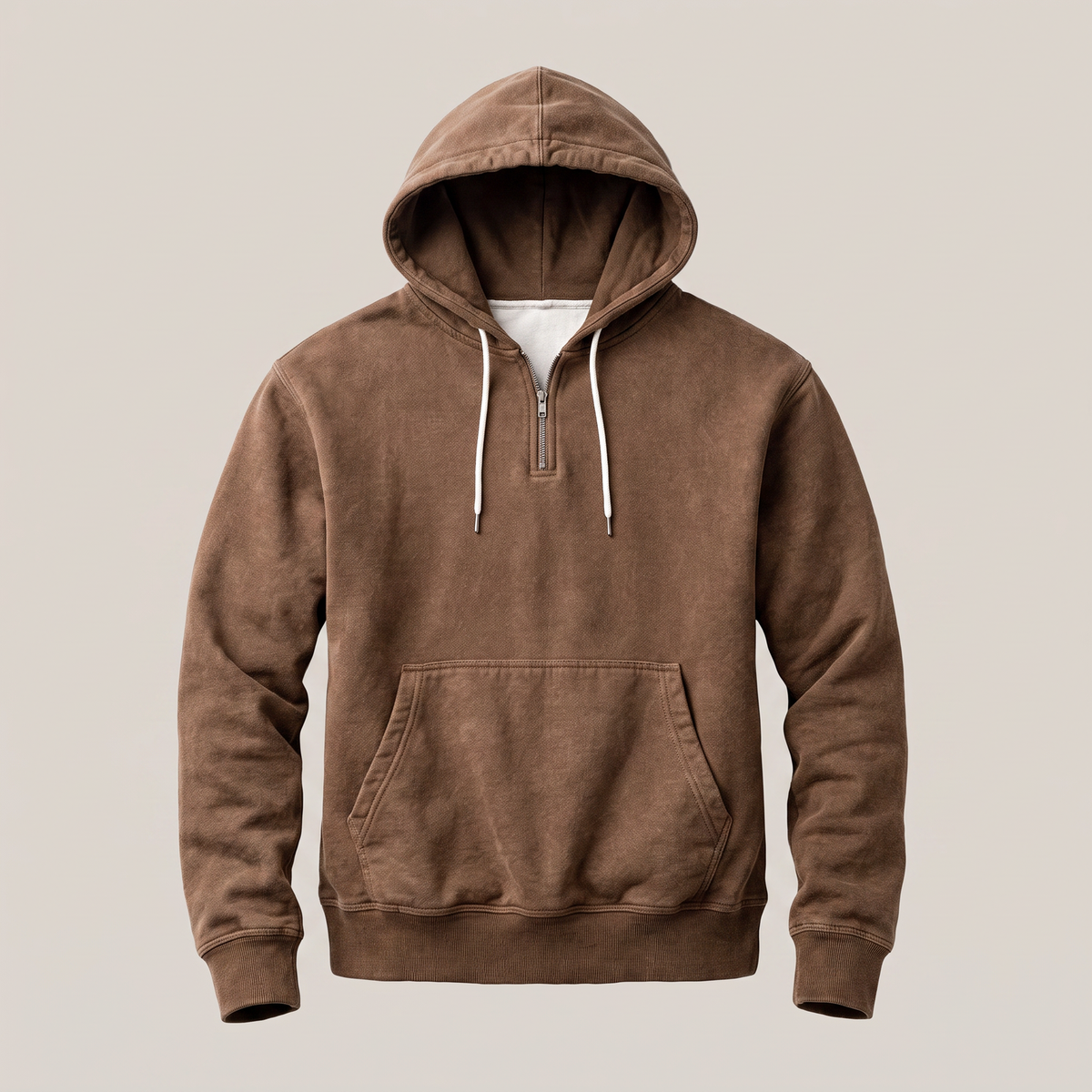 Dawson | Quarter-Zip Washed Hoodies with Ribbed Hem for Men