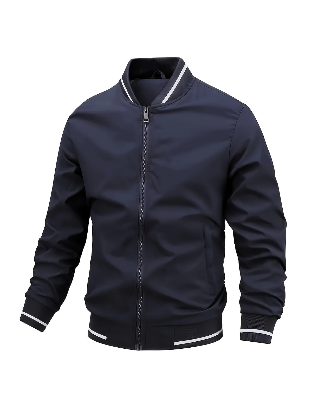 Armand | Ribbed Stand Collar Bomber Jacket for Men