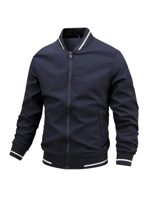 Armand | Ribbed Stand Collar Bomber Jacket for Men