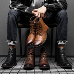 Jelte | Lace-Up Cap-Toe Leather Boots for Men