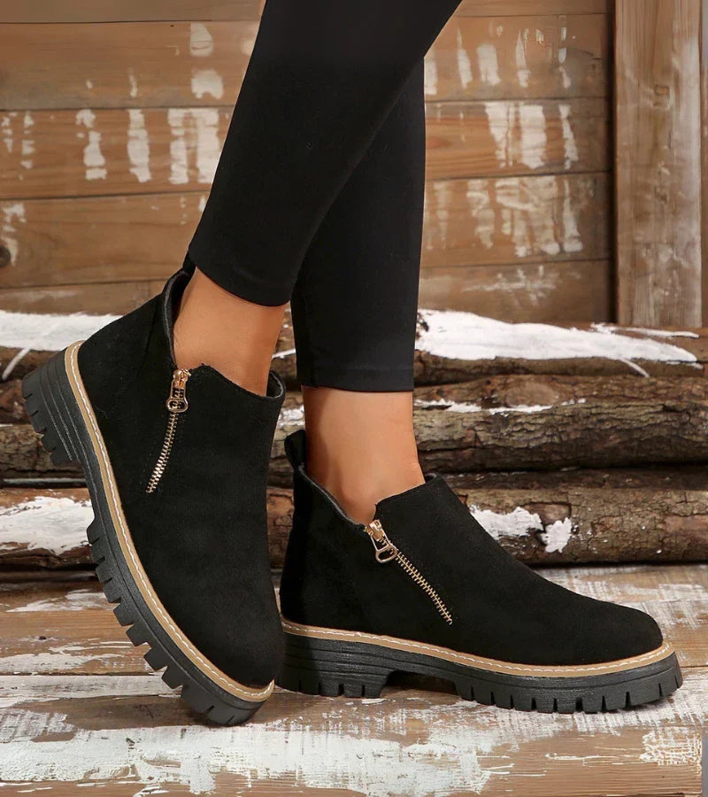 Alessia | Cushioned Wedge Ankle Boots with Side Zip for Women