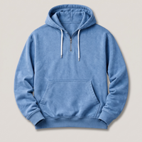 Dawson | Quarter-Zip Washed Hoodies with Ribbed Hem for Men