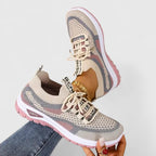 Nadelora | Lace-Up Knit Sneakers with Cushioned Sole for Women