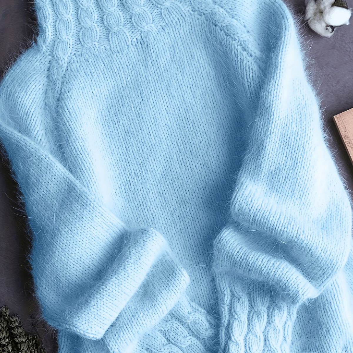 Odalys | Ribbed Turtleneck Cable Knit Sweater for Women