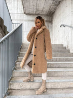 Dahlia's Belted Teddy Trench Coat with Notch Collar for Women