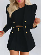 Agatha | Double-Breasted Blazer & Pleated Mini Skirt Set