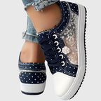 Louise | Wide-Fit Lace-Up Sneakers with Arch Support for Women