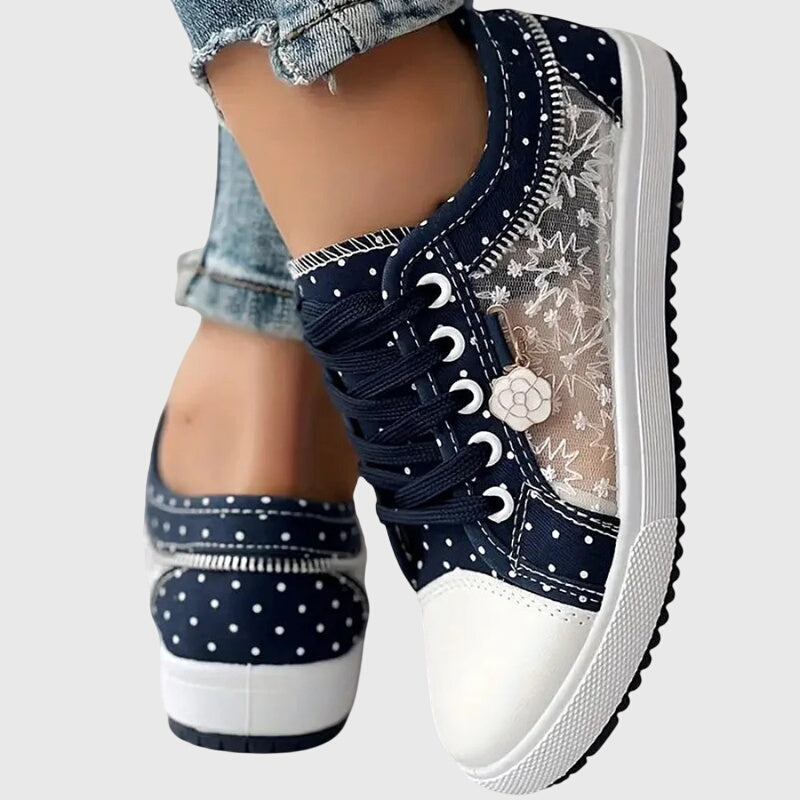 Louise | Wide-Fit Lace-Up Sneakers with Arch Support for Women