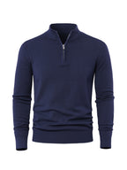 Anton | Ribbed Quarter-Zip Sweater with Stand Collar for Men