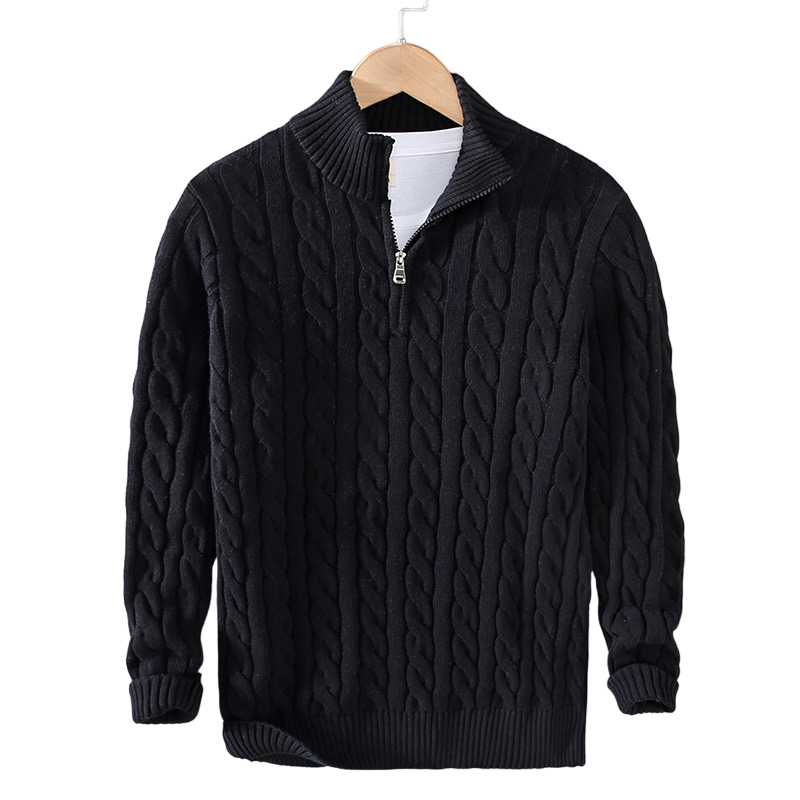 Alexander | Quarter-Zip Ribbed Knit Sweater for Men